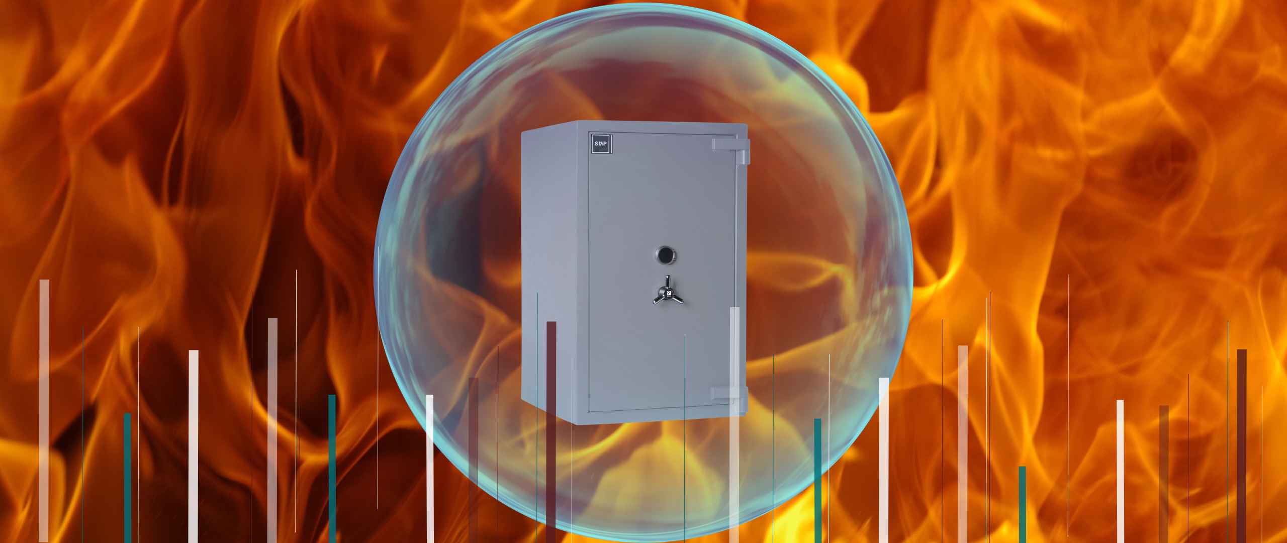 Fire proof safe in a protected bubble inside fire